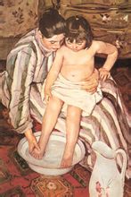 洗澡：瑪麗·卡薩特油畫作品